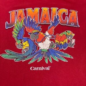 VINTAGE Carnival cruise lines short sleeve tshirt maroon L unisex Jamaica parrot